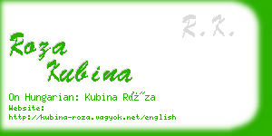 roza kubina business card